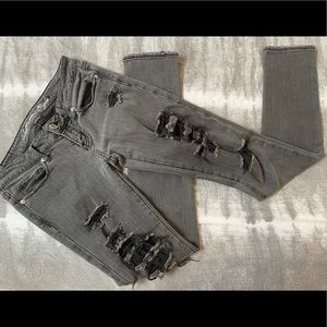Black Distressed American Eagle Jeans